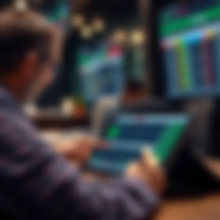 User analyzing betting strategies on a tablet