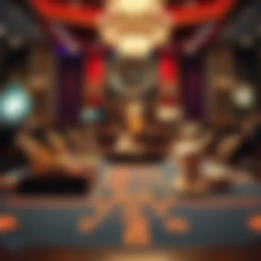 A sophisticated casino game table setup featuring various gaming elements