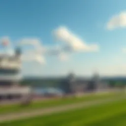 A panoramic view of Ascot Racecourse showcasing its stunning architecture