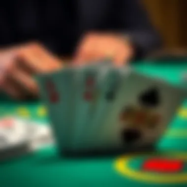 Close-up of Playing Cards in Baccarat Close-up of baccarat cards in play