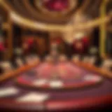 An elegant baccarat table setting