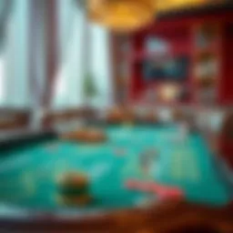 A captivating view of a baccarat table showcasing the game setup.