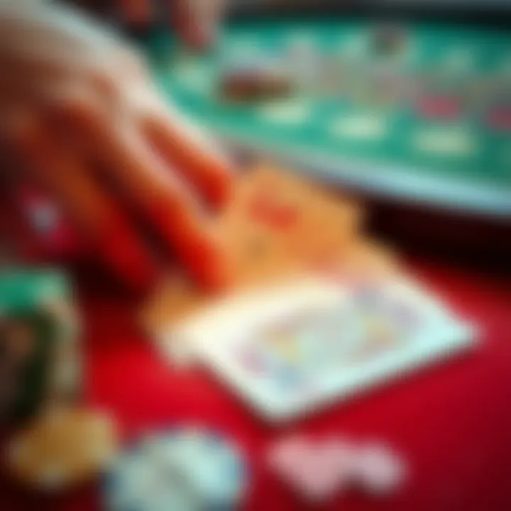 Winning Hand in Baccarat A close-up of baccarat cards revealing a winning hand