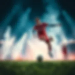 A dynamic football match in the Belarus Sky League showcasing intense gameplay.