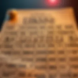 An intricate bingo card filled with numbers