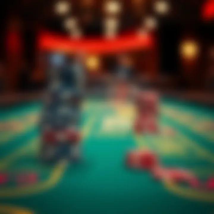 Chips stacked on a Blackjack table