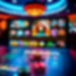 A vibrant digital casino interface showcasing various games