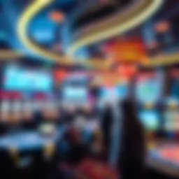 A futuristic casino environment showcasing advanced technology
