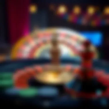 Colorful Roulette Wheel A colorful roulette wheel with chips