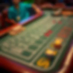 Craps game layout with betting options