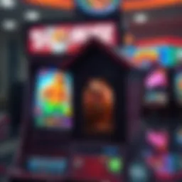A detailed view of a dog house slot machine with vibrant graphics