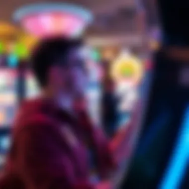 Capturing a player immersed in the thrill of a slot game Player enjoying slot game