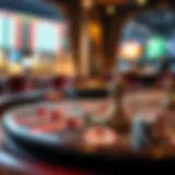 Diverse betting games showcased on a casino table