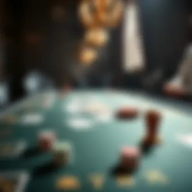 An elegant card table set for a game of poker with strategic placements