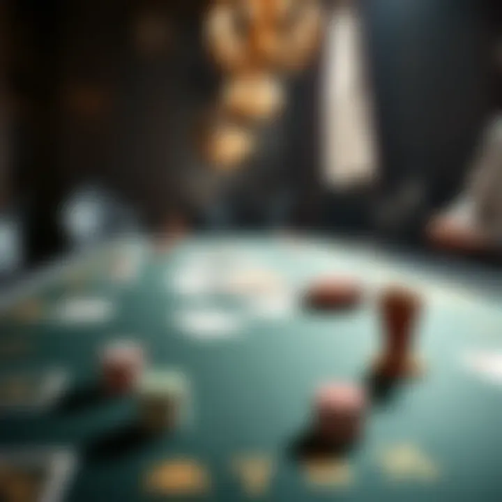 An elegant card table set for a game of poker with strategic placements