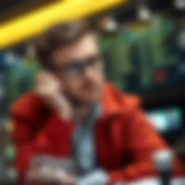 A thoughtful individual analyzing betting strategies