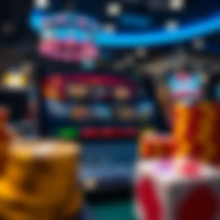 Contrasting image of modern online casino interface on a digital device