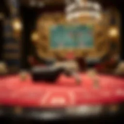 A luxurious online baccarat table setting