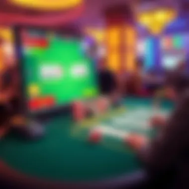 A vibrant online blackjack interface showcasing gameplay