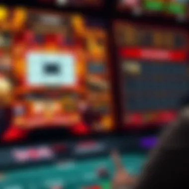 Intricate layout of an online casino interface