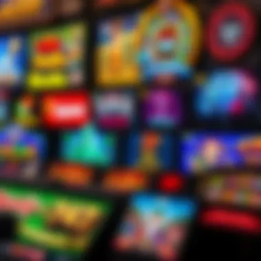 Variety of popular online casino games displayed