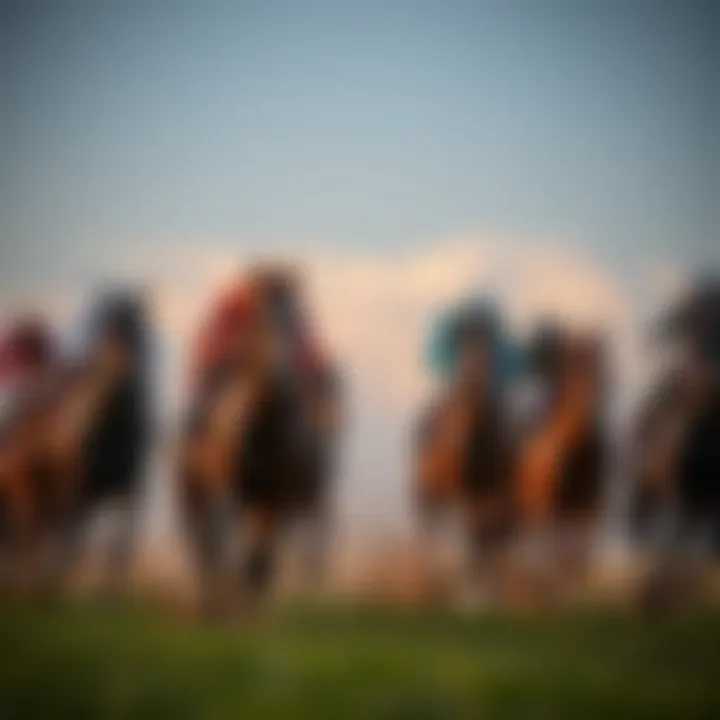 Exciting horse racing scene with horses in action