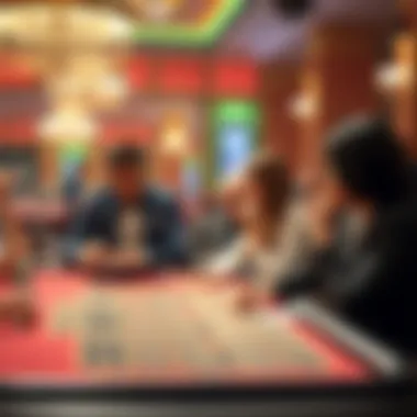 Engaging Live Baccarat Experience Live baccarat table setup with players engaged in the game