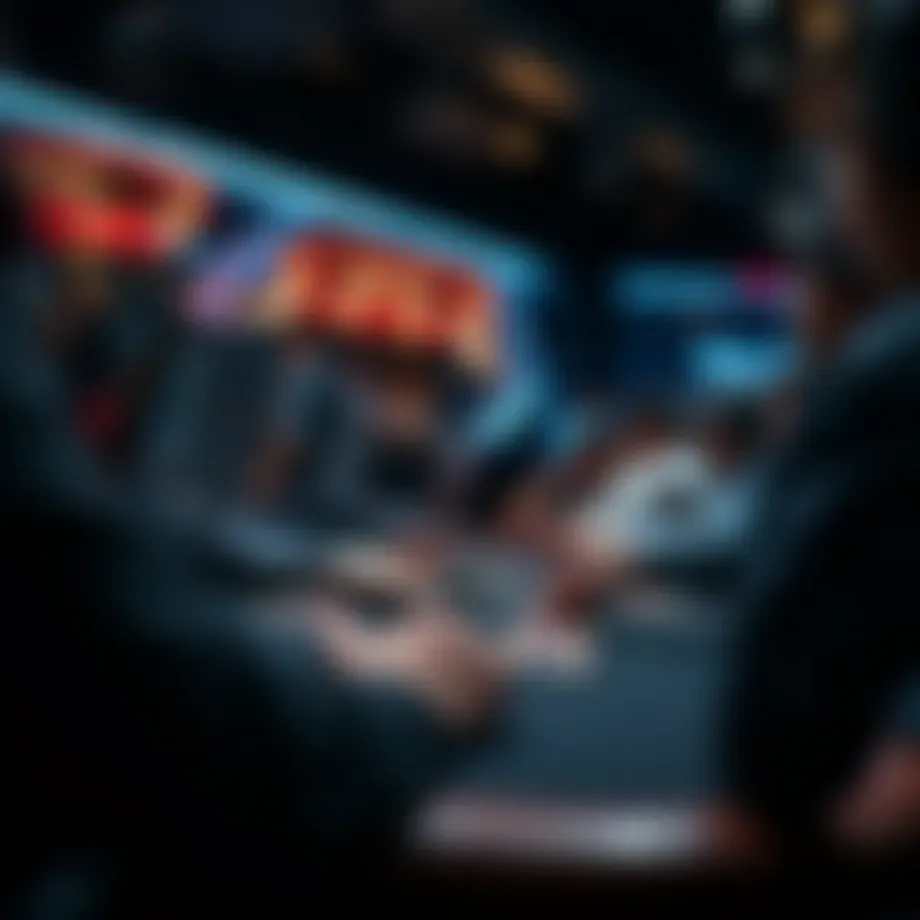 Online poker game in action