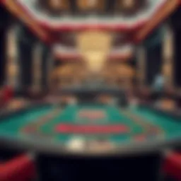 A panoramic view of a luxurious baccarat table setup in an online casino.