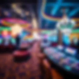 Captivating view of a vibrant casino floor with bright lights