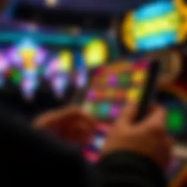 Mobile Experience in Online Slot Gaming User engaging with an online slot game on a mobile device