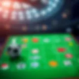 A strategic board displaying various sports symbols