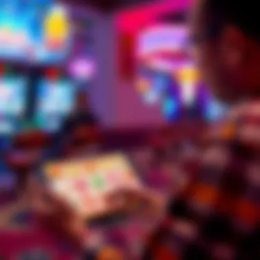 A strategic player engaging with a free slot game on a digital device