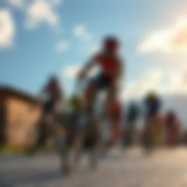 Cyclists racing in the Tour de France