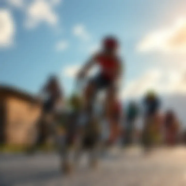 Cyclists racing in the Tour de France