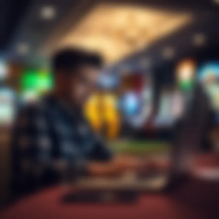 User enjoying slot games on a laptop